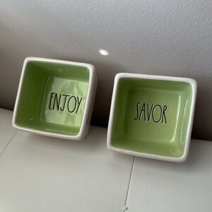 Rae Dunn Savor and Enjoy Square Bowl Set